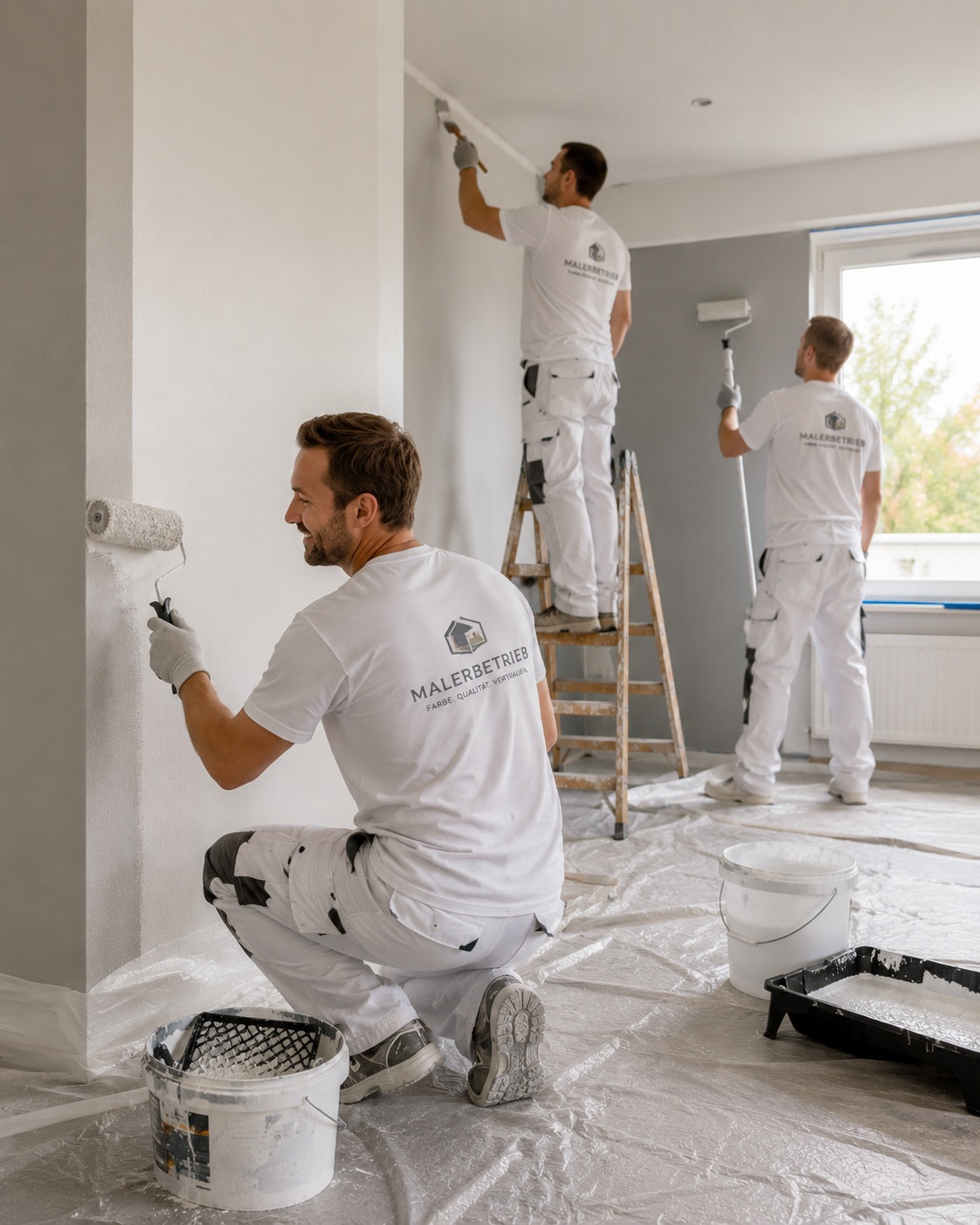 Team des Malerbetriebs bei der Arbeit